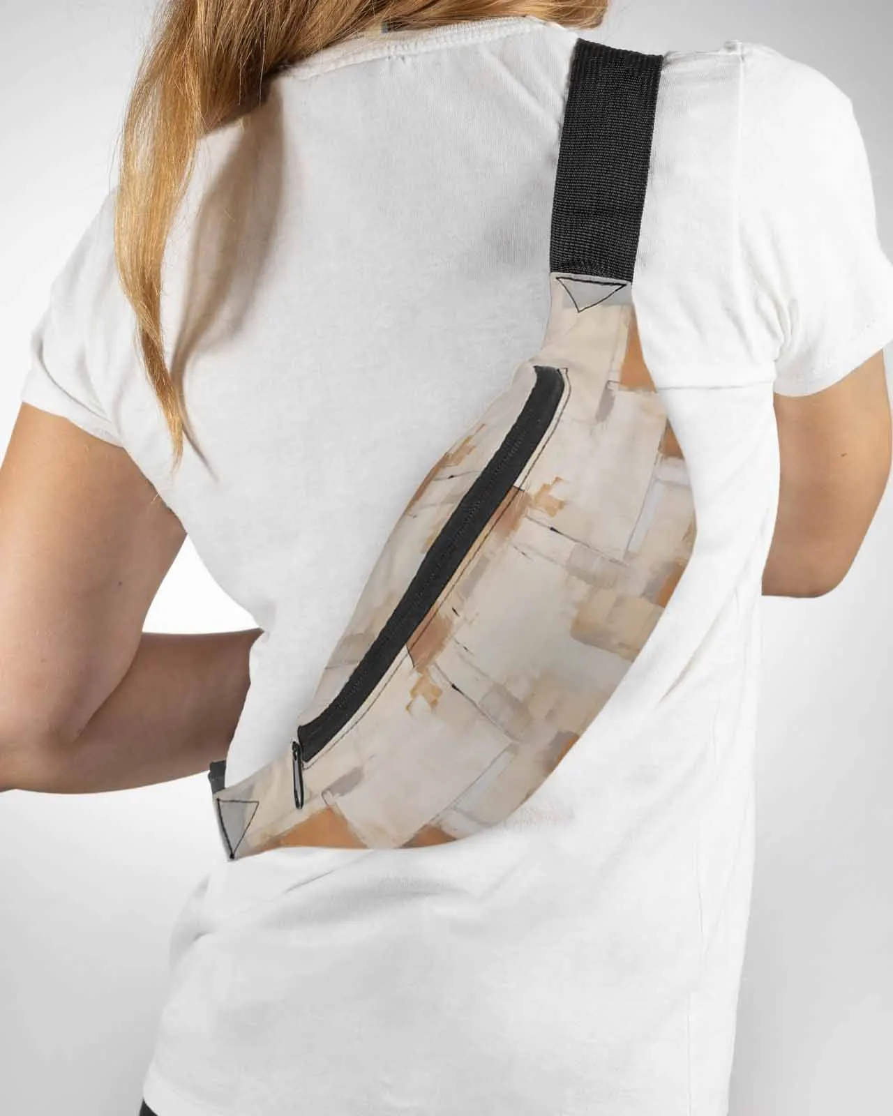 

Brush Color Block Abstract Watercolor Men Women Waist Bag Fanny Pack Belt Bag Wallet Pouch Waterproof Banana Hip Bags