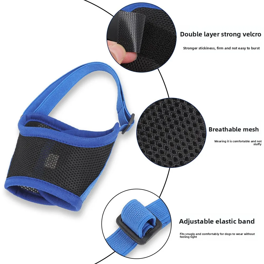 Anti-barking dog mouth cover Breathable mesh dog mouth cover Anti-bite pet mouth cover Pet supplies dogs acceptsoires