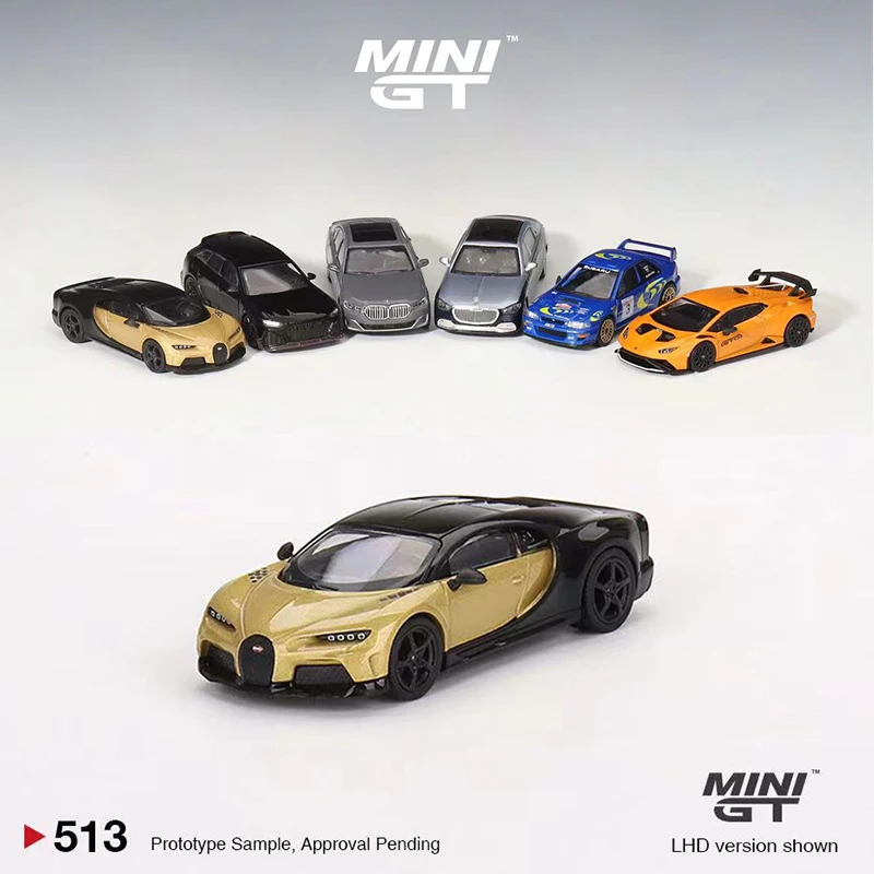 

MINIGT 1:64 Model Car Buga Alloy Die-Cast Sport Vehicle Collection # 513 LHD Gold