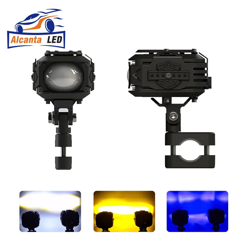 

High power electric vehicle motorcycle LED spotlight ultra bright high and low beam integrated modified dual color headlights