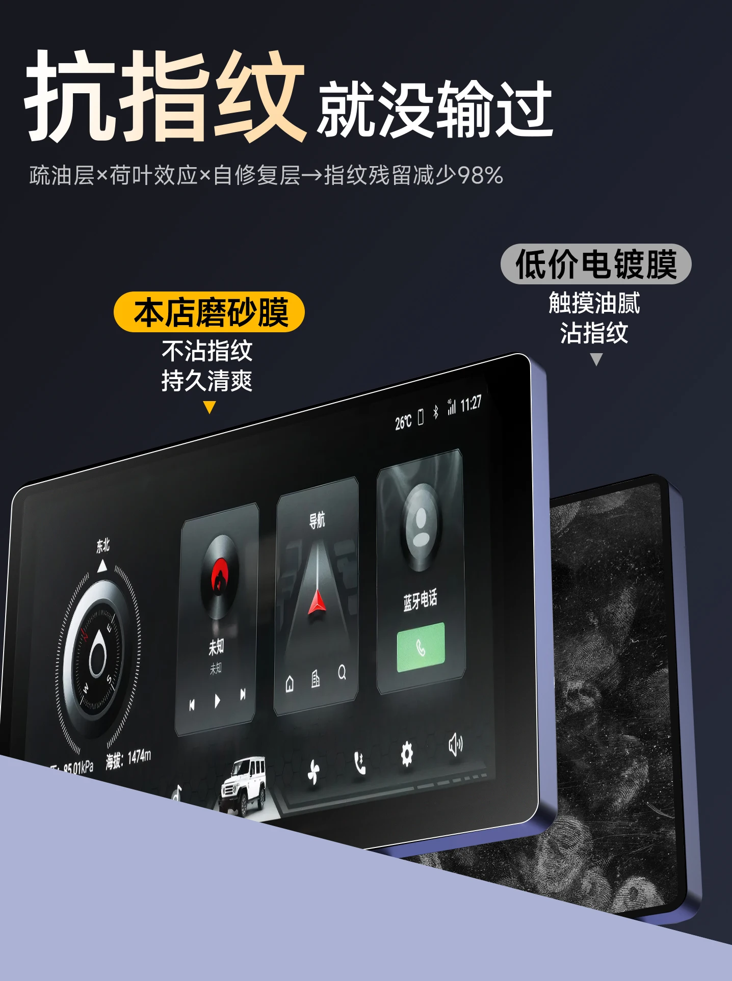 For Beijing 212 T01 2025 Navigation+instrument High-definition Tempered Protective Film