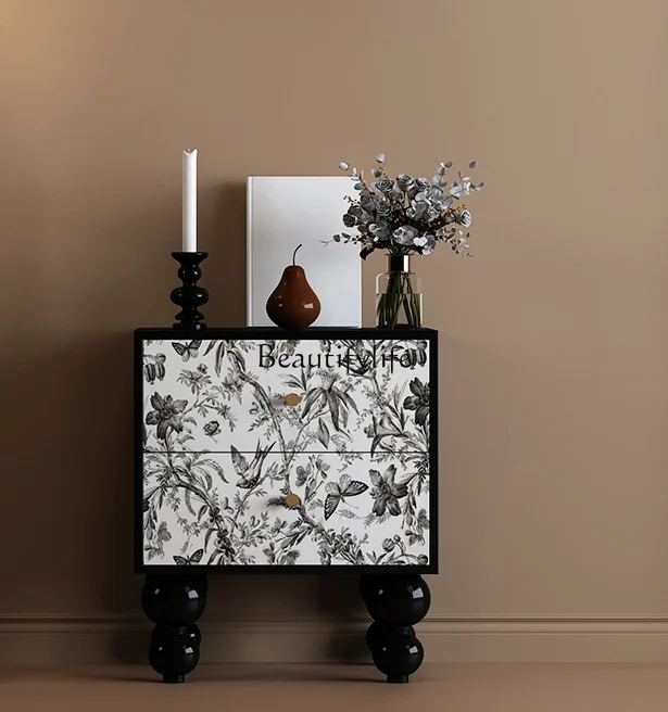 

Medieval style installation-free storage bedside table bedside multi-functional side cabinet