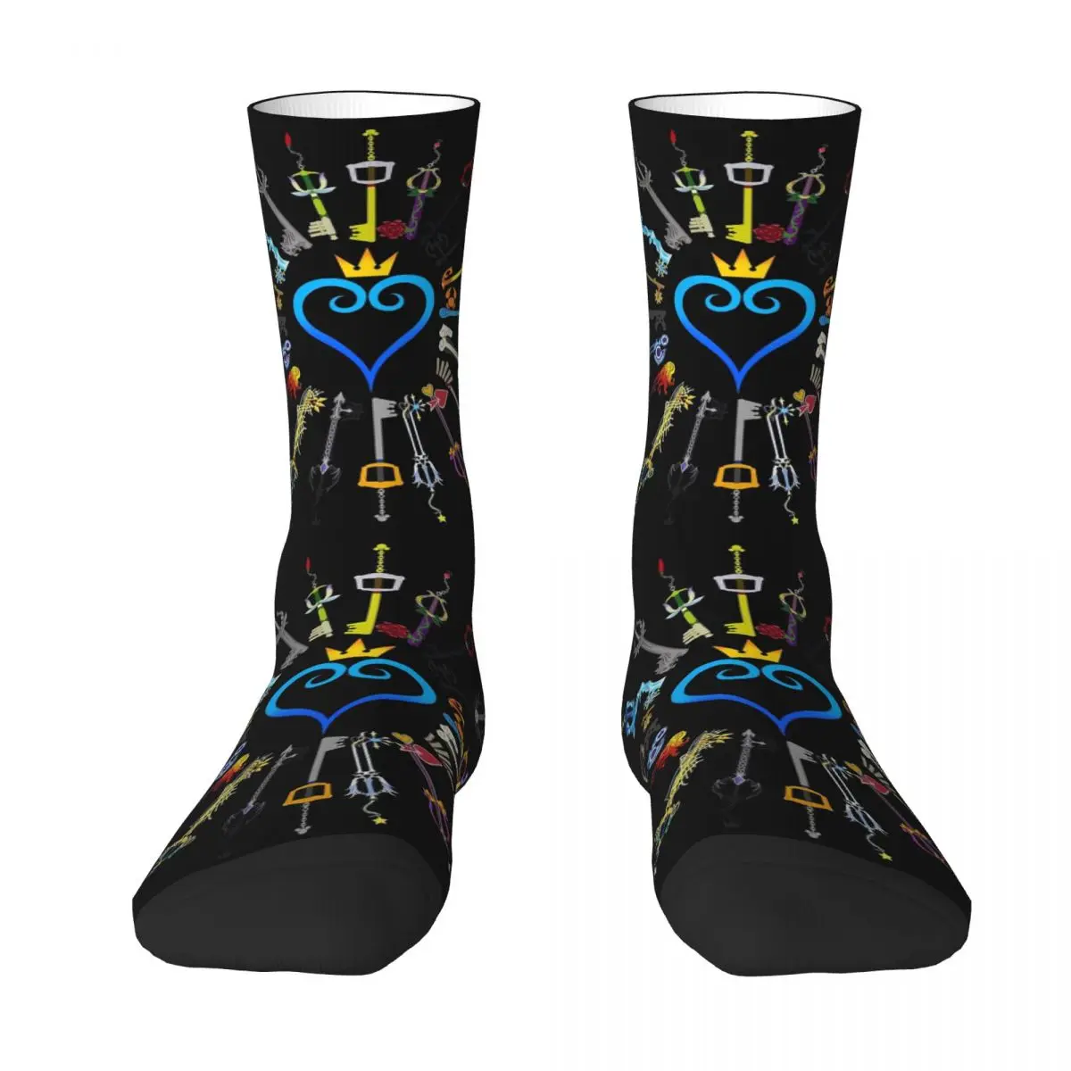 Kingdom Hearts Keyblades Socks Harajuku Super Soft Stockings All Season Long Socks Accessories for Man's Woman's Christmas Gifts