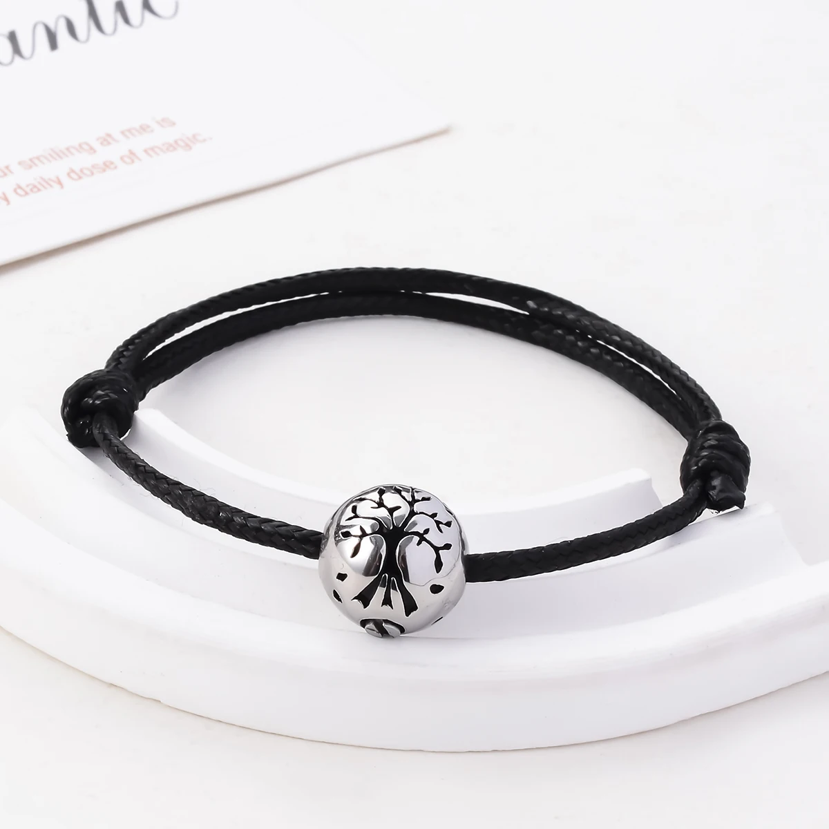 Lebensbaum-Urnen-Armband für Asche aus Edelstahl, Gedenk-Schmuckstück, Geschenk für Frauen und Männer – Detail 3