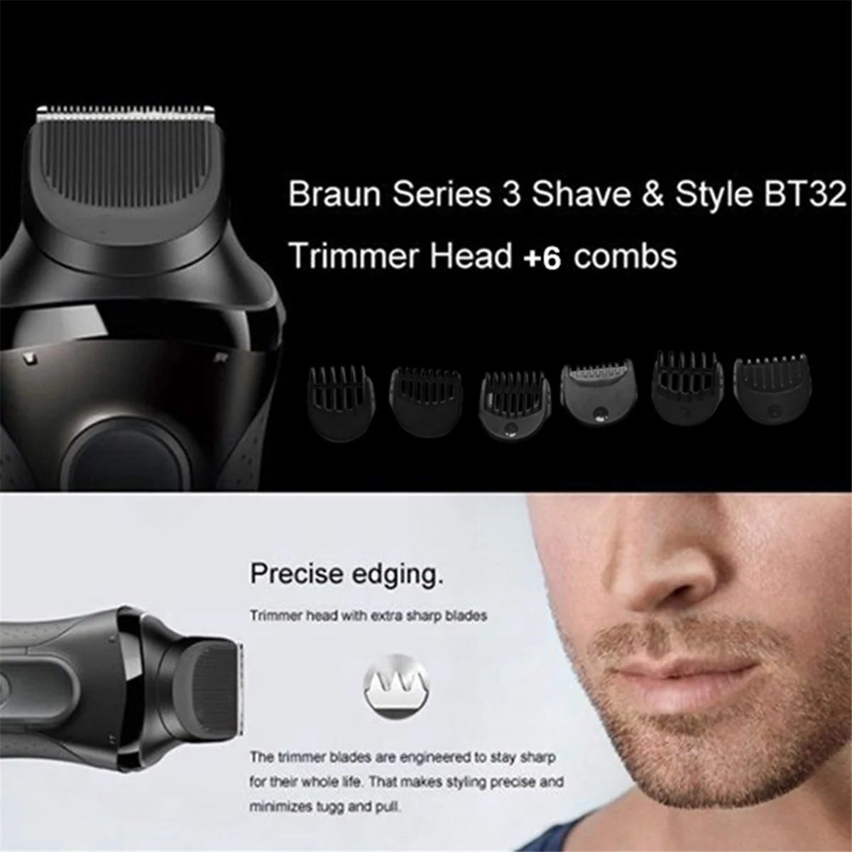 A03R Beard Trimmer Attachment for Series 3 BT32 Electric Razors 1/2/3/5/7/9mm Replacement Shaver Guide Combs