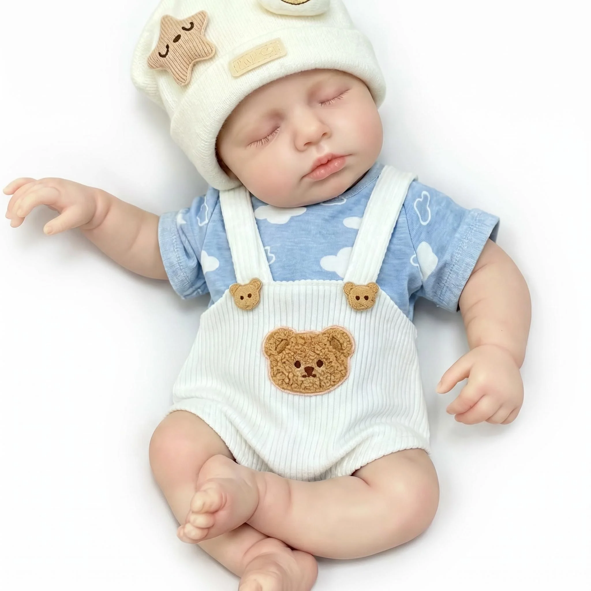 NPK 12inch Loulou Full Solid Silicone Flexible Elastic Boy Doll Super Soft Cute Small Size Squish Silicone