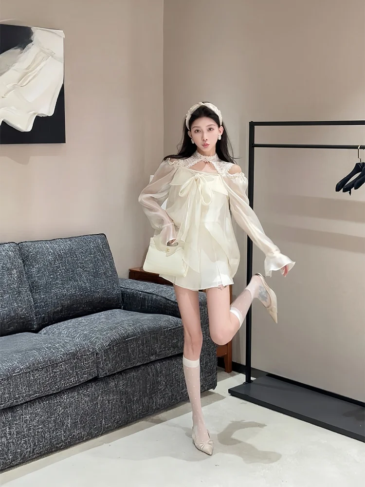 

Оригинальный комплект для женщин: весенне-летний жилет, юбка из фатина, модный универсальный дизайн, длинный рукав, зимняя коллекция.