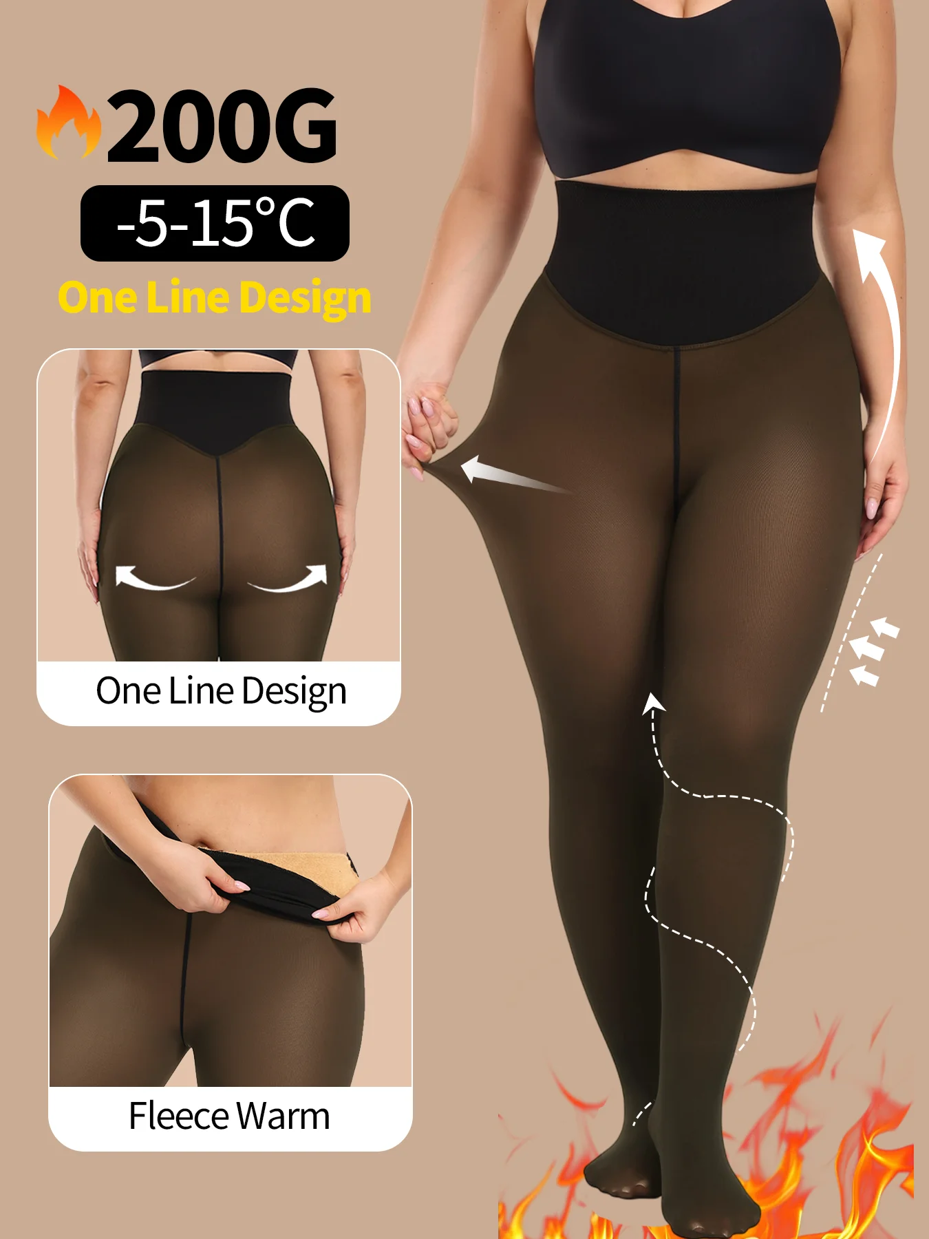 Women Warm Winter Sexy Translucent Pantyhose LeggingsThick Thermal Tights Stockings Female High Waist Elastic Slim Pantyhose