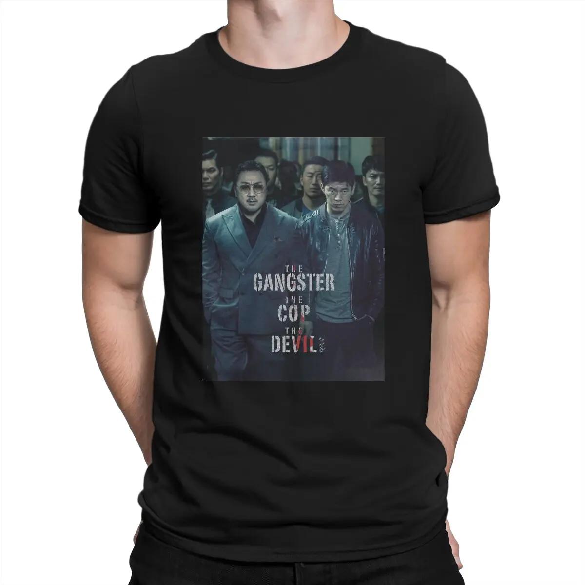 The Gangster T-Shirt for Men Ma Dong-seok Awesome 100% Cotton Tees Round Collar Short Sleeve T Shirts Printed Tops