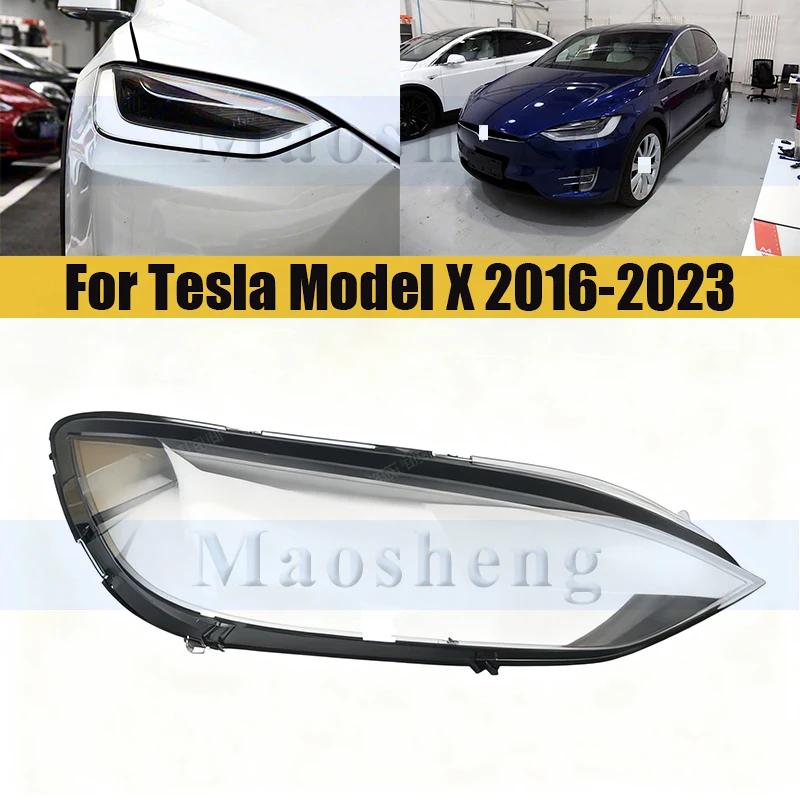 

Передний бампер, крышка фары для Tesla Model X 2016-2023, крышка, абажур, фара, стеклянная фара, колпачки для линз