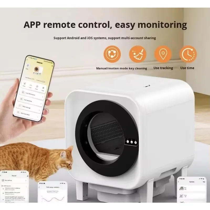 Automatic Cat Litter Box with Fresh Air Purification and Odor Removal Self Cleaning Cat Toilet for Multi Cat