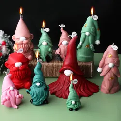 Simplicity Faceless Dwarf Candle Mold Santa Claus Soap Resin Silicone Mould Painting Plaster Home Decor Christmas Chocolate Gift