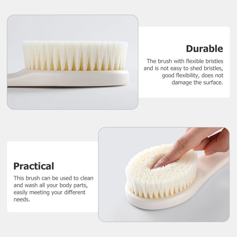 

Bath Brush Back Bath Brush Scrub Long Handle Dry Exfoliating Scrubber Shower Cleaning Back Plastic PET Nylon Bristles