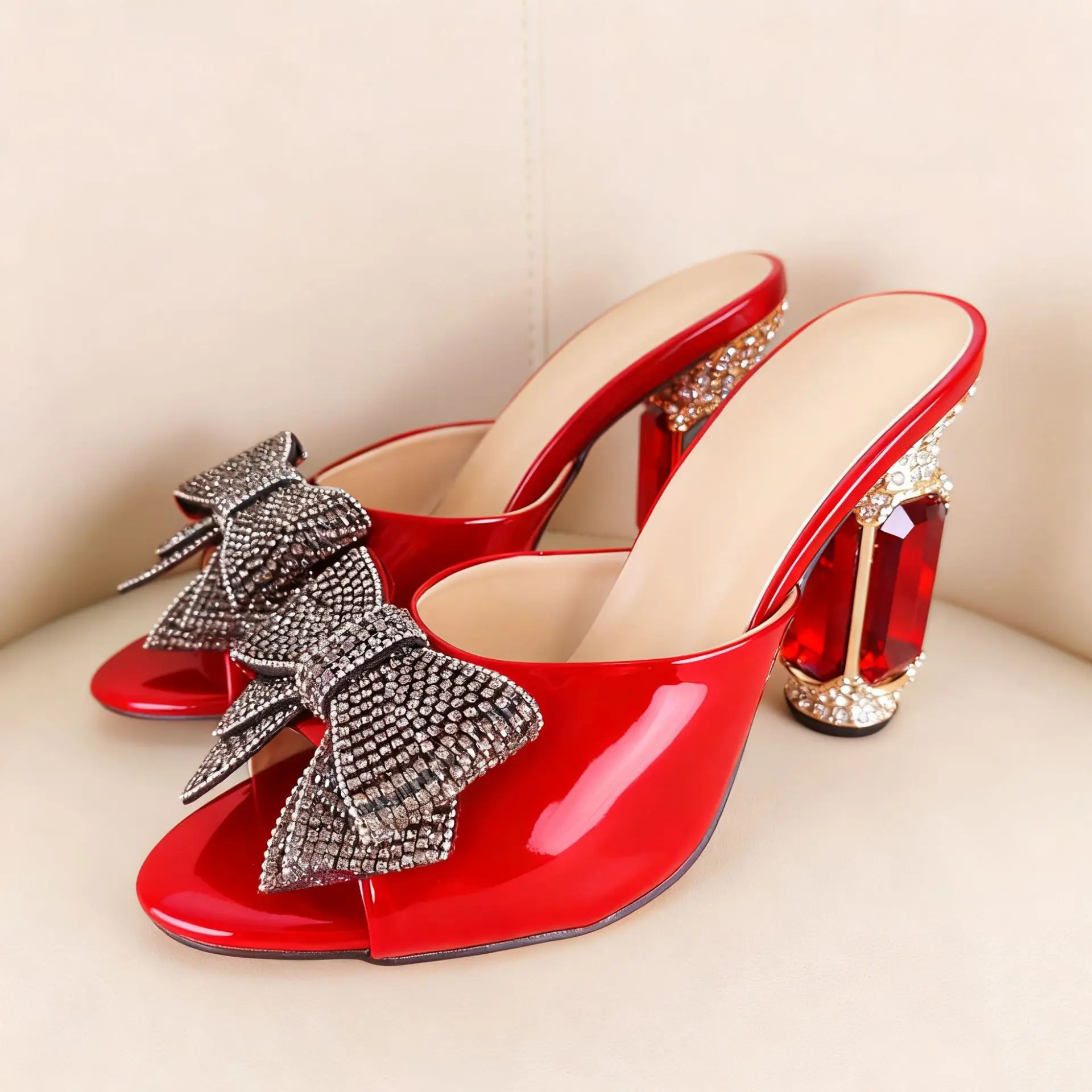 

Independent Station Ebay Personality Women Sandals Mules Bow Sandals Mules