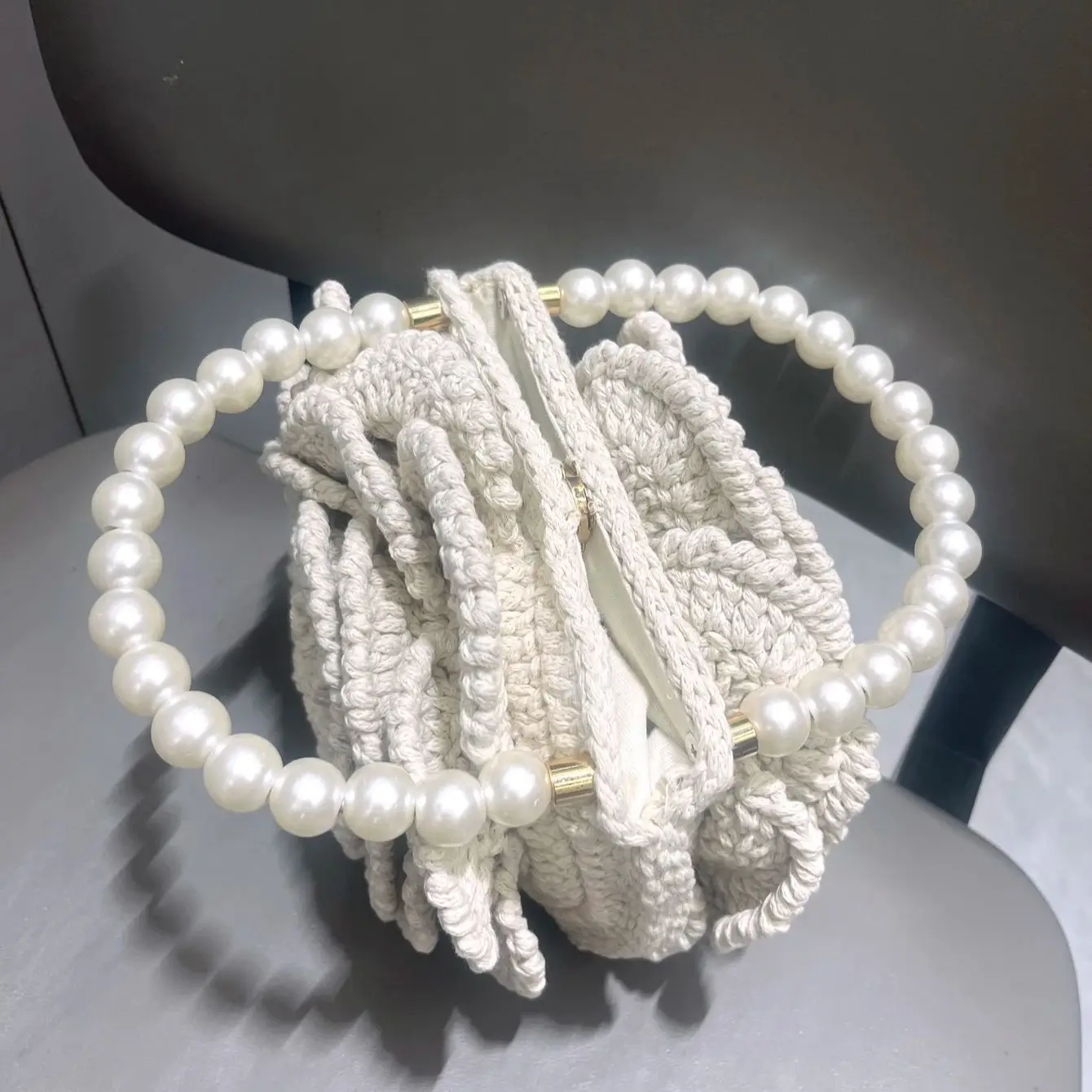 handmade Crochet flower shape Evening clutch Bag Purses and handbag luxury Designer banquet bag Women\'s bag