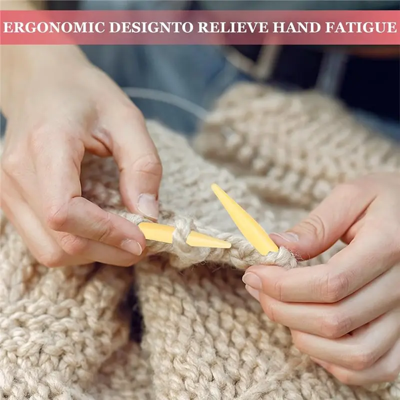 【RECOMENDAR】مجموعة إبر الحياكة الدائرية القابلة للتبديل - أدوات بلاستيكية بأحجام من 3.75 مم إلى 10 مم لصناعة يدوية بنفسك