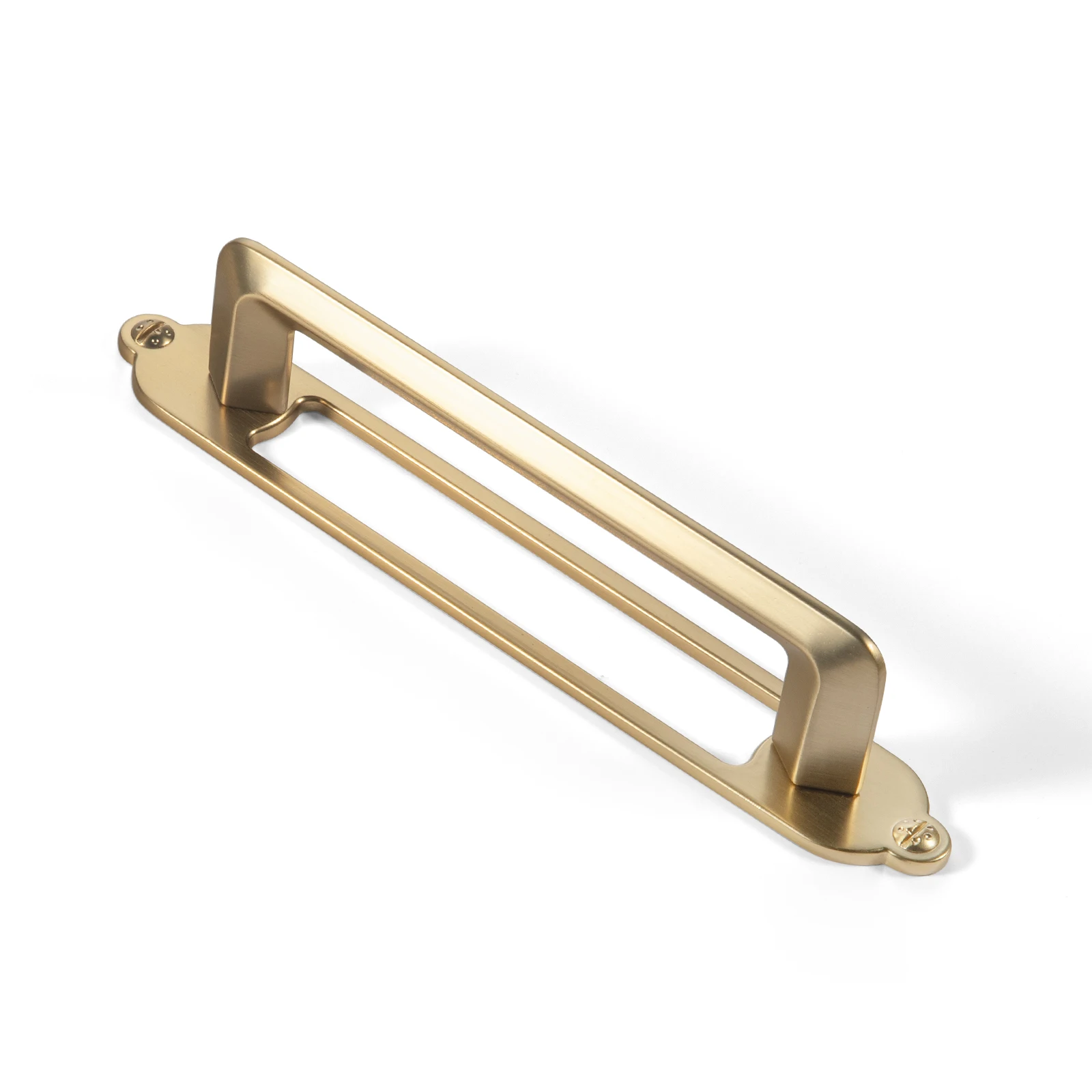 Goo-Ki Antique Brass Zinc Alloy Cabinet Handle with Backplate - 5''(128mm) Hole Center Cabinet Pull Hardware for Bedroom, Kitchen, 2 Pack