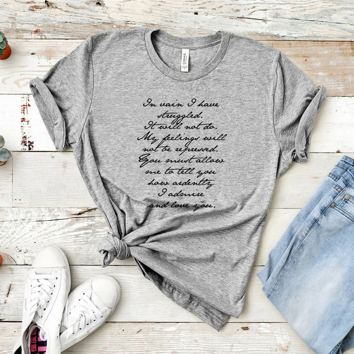 Mr. Darcy Proposal Quote T-Shirt Pride and Prejudice Tee Jane Austen Shirt Bookish Gifts Women Graphic T Shirts Short Sleeve Top