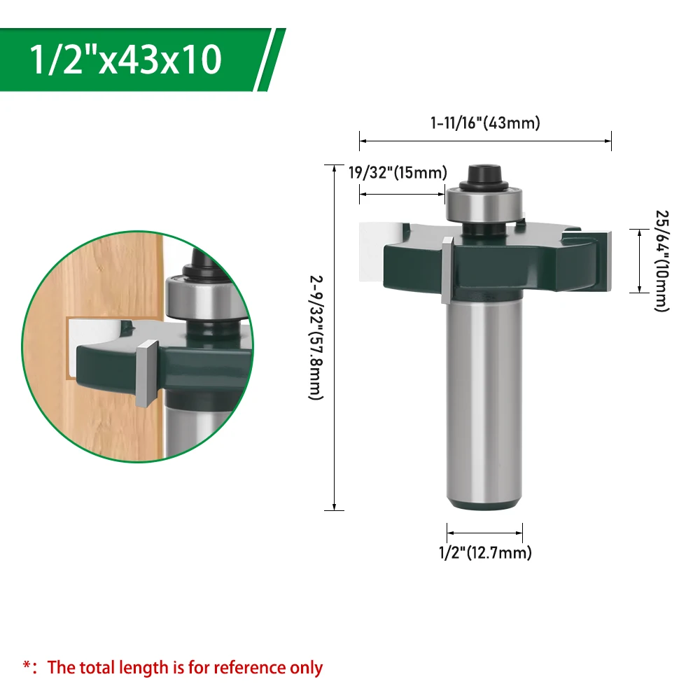 LAVIE 1 Stück 1/2" 12,7mm Schaft T-Profil-Fräser, 4-schneidiger Kugellager-gesteuerter T-Nutenfräser für Holzbearbeitung C13319Z443 – Detail 15