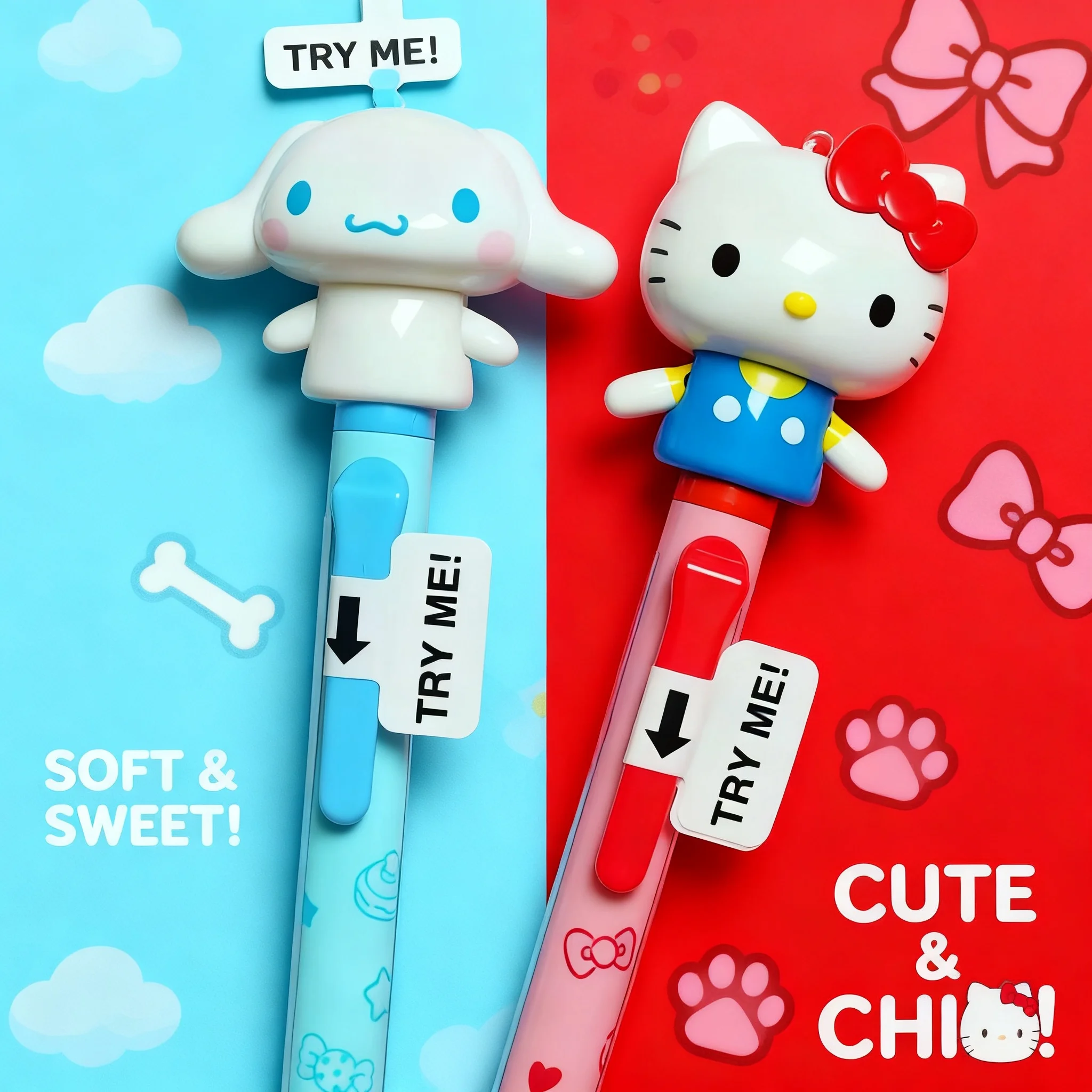 

Гелевая ручка Sanrio Hello Kitty Cinnamoroll Kuromi My Melody с забавным дизайном качающегося кисточка-перо, быстросохнущие чернила, подарок для студентов, который поднимет настроение.