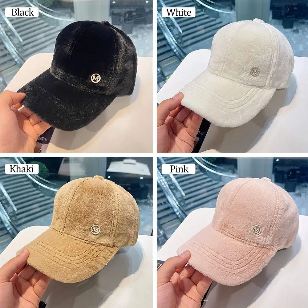 Men Women Thicken Warm Plush Sports Hat Baseball Cap Peaked Hat Hip Hop Cap