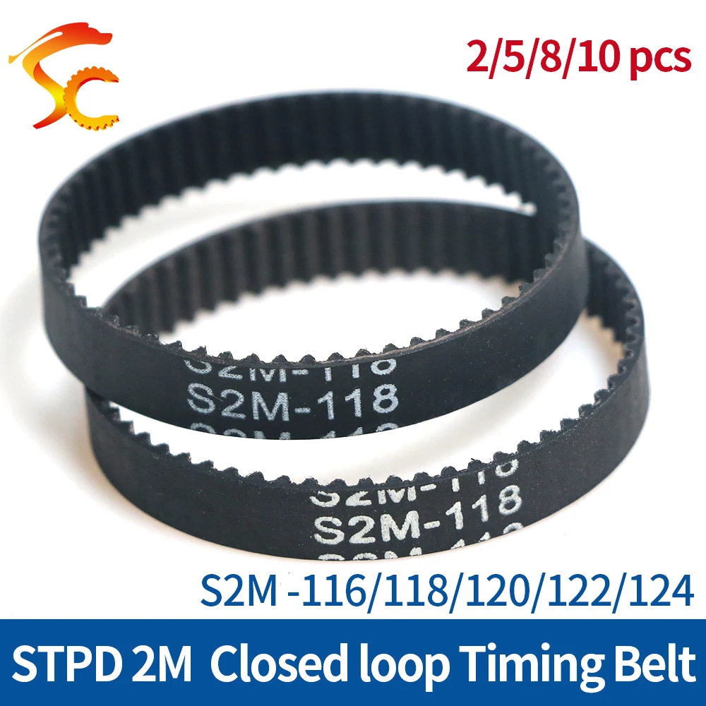 S2M timing belt S2M-116/118/120/122/124 Teeth 58/59/60/61/62 width 3/6/9/10mm Rubber closed-loop S2M Belt