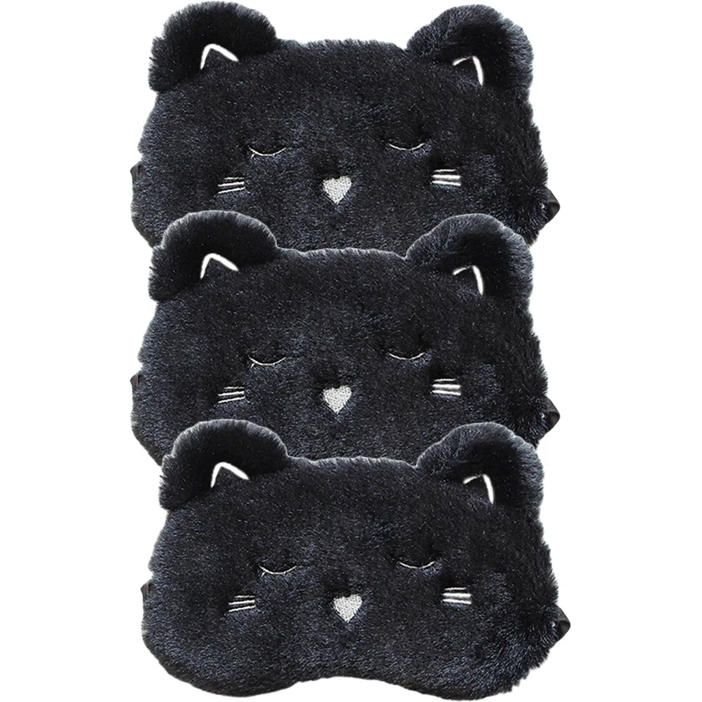 

3Pcs Cartoon Cat Dog Eye Masks Cute Sleep Cover Portable Travel Household Sleeping Patch Comfortable Elastic Strap