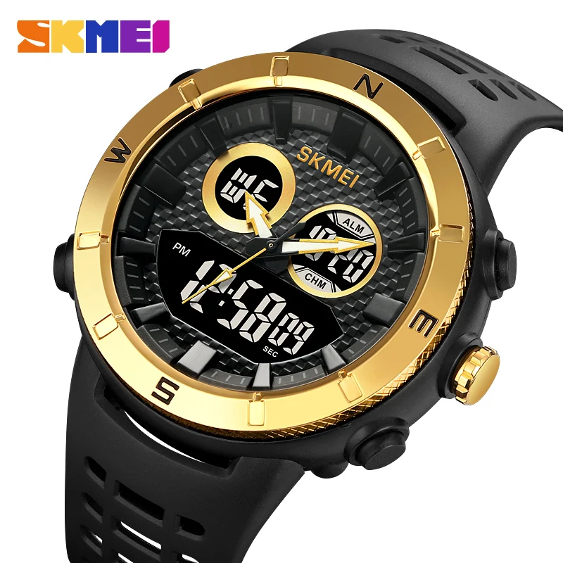 

SKMEI Watch Sport Watch Mens Wristwatches Japan Digital movement 2 Time Back Light Waterproof Stopwatch Alarm Clock reloj hombre