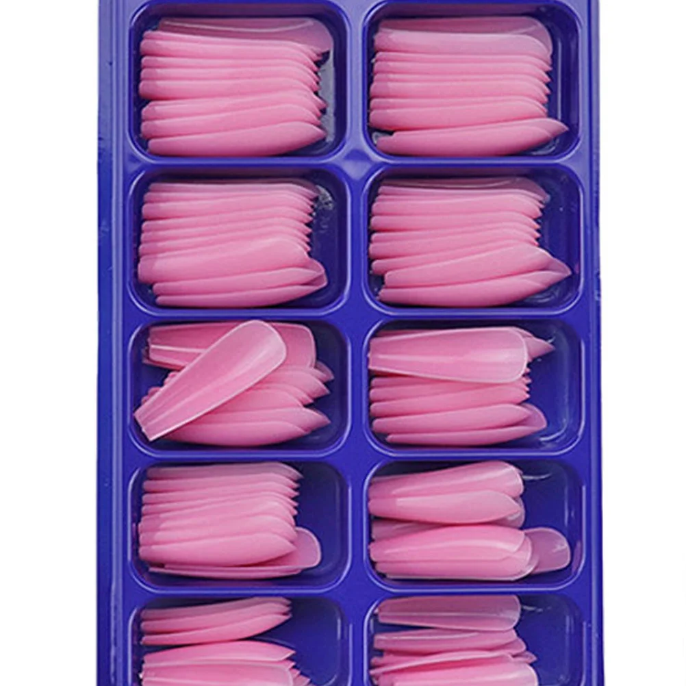 

200pcs False Press On Full Cover Tips Ballerina Fake Nails Long Coffin Nail Tips Manicure Beauty Tools Wedding Party Halloween