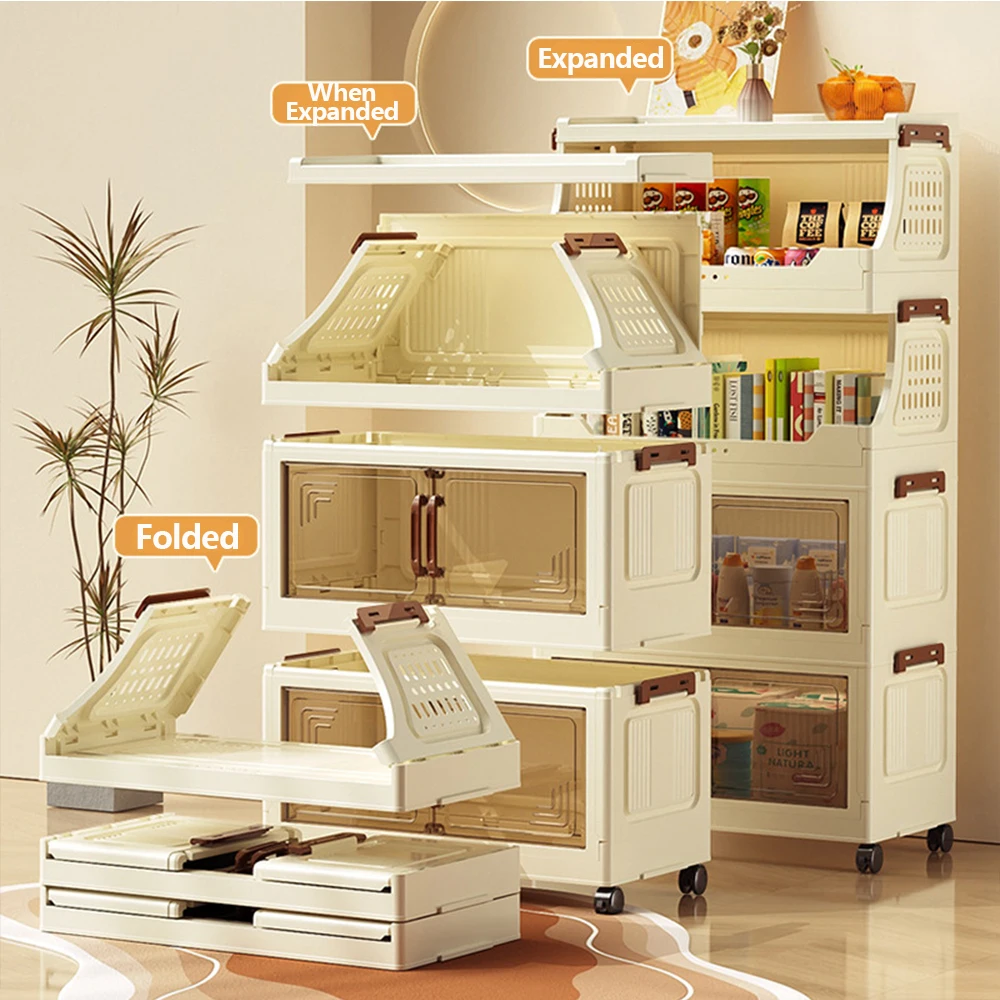 88/68/23cm Length Multifunction Storage Cabinet Large Capacity Foldable Easy-to-Install Storage Box Dustproof Wardrobe
