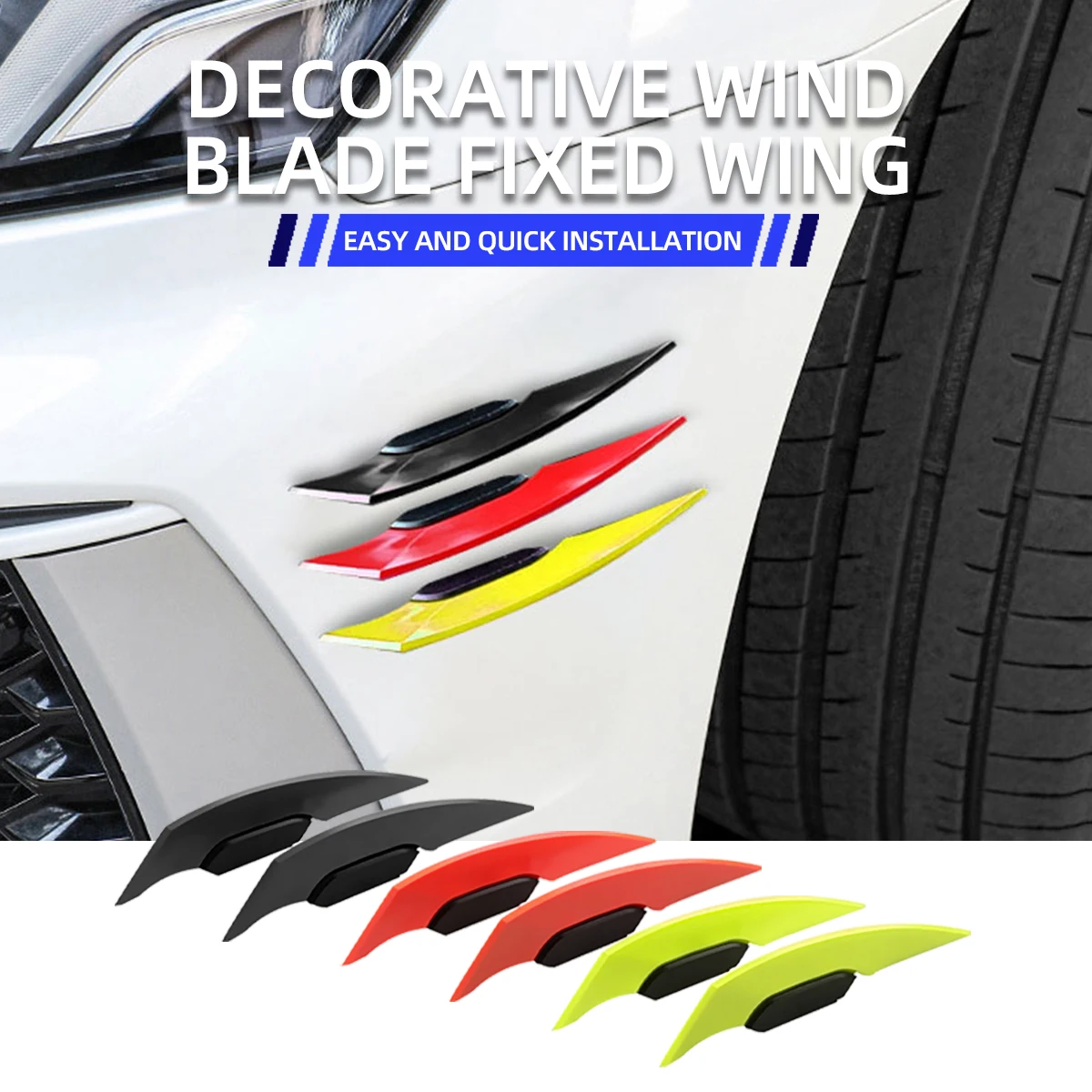1 Pair Universal Motorcycle Decorative Winglet Aerodynamic Spoiler Dynamic Wing Car Exterior Styling Modified Accessories