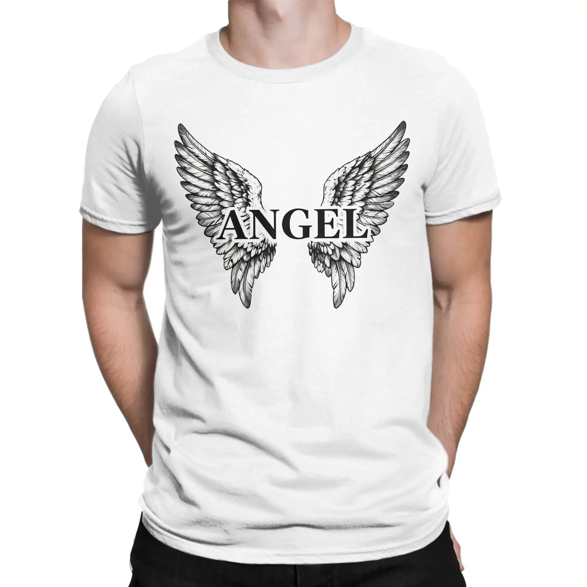 Abstract Angel Wings Distressed Symmetrical T-Shirt  Hippie T-Shirts Short Sleeve Tshirt Summer Cotton Plus Size 5XL Top Tees