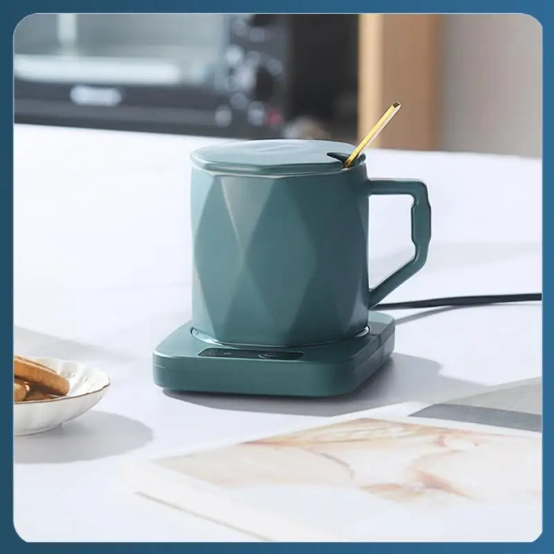 

Coffee Warmer For Desk Dish Mug Set Thermostatic Cup Heating Coaster Business Gifts 55 Degree Warm Cup Durable EU Plug