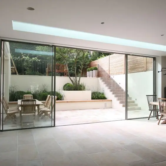 Modern Minimalist Heavy-duty Sliding Balcony Door Living Room Glass Sound Insulation Sliding Doors Villa Outdoor Garden Door