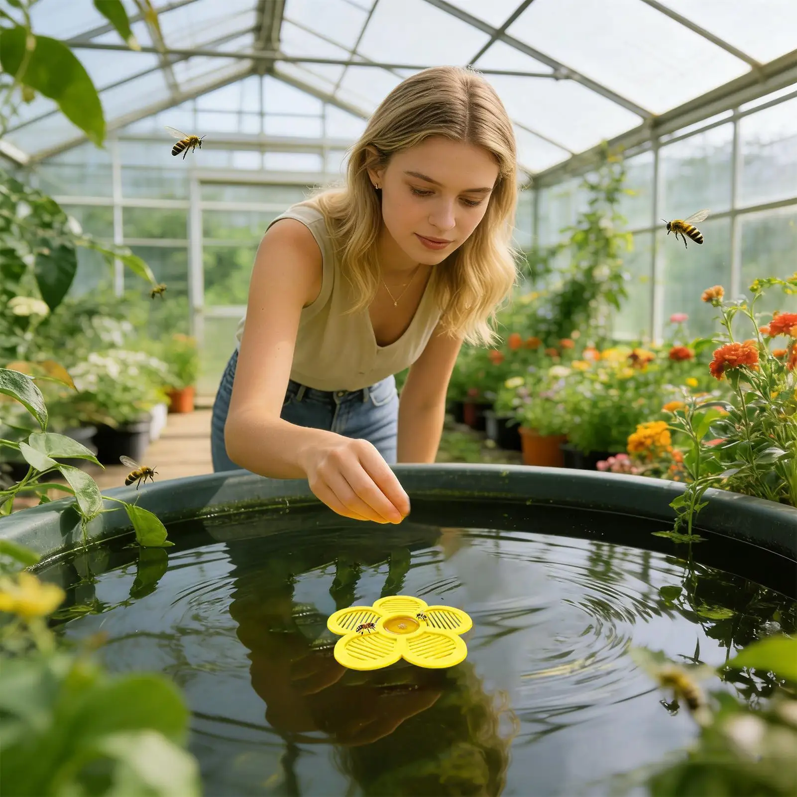Bee Watering Station For Garden Flower Shape Floating Butterfly Bowl Bee Drinking Station For Outdoor Yard Backyard Lawn Patio