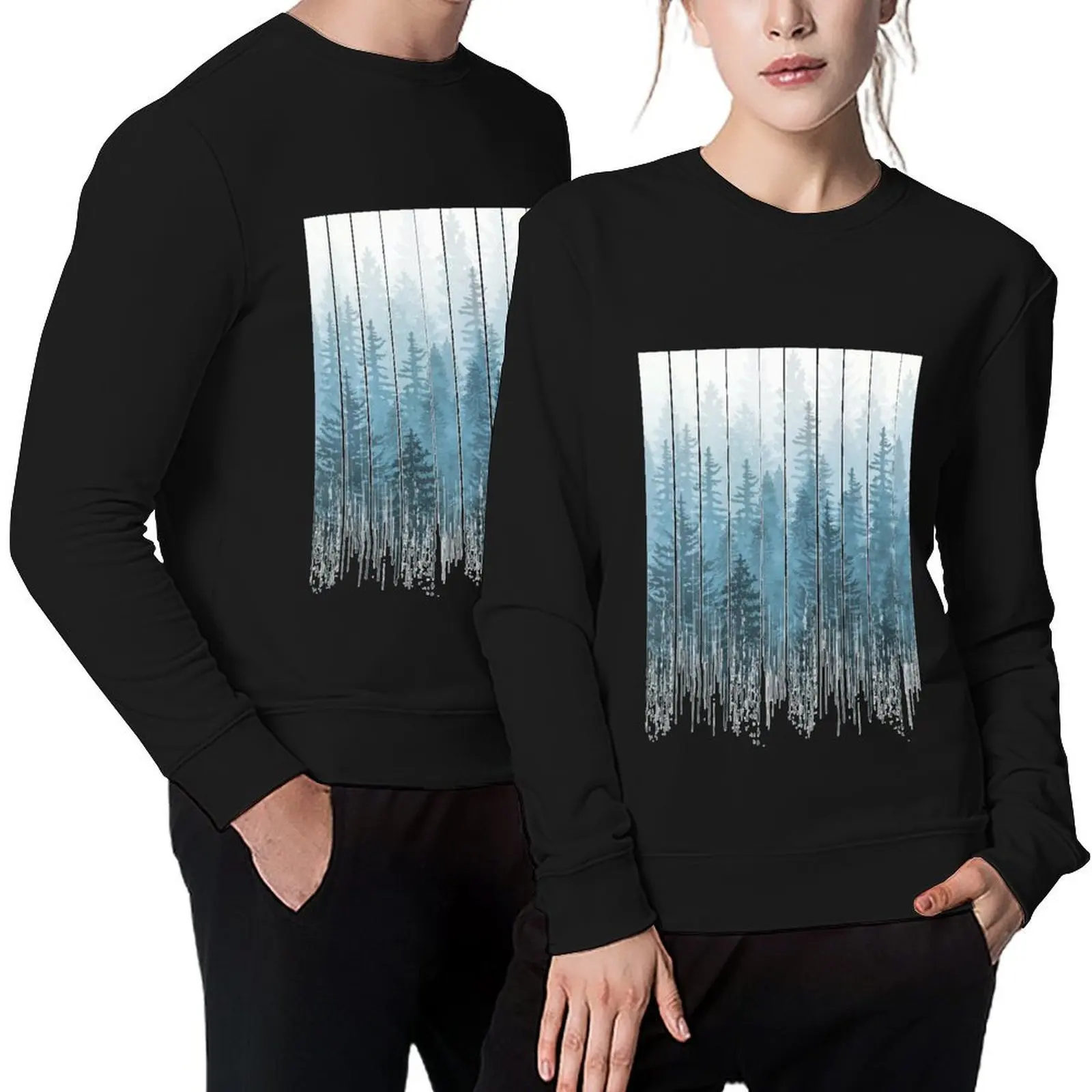 

Grunge Dripping Turquoise Misty Forest Pullover men clothes men clothing tracksuit mens clothes sweatshirt male