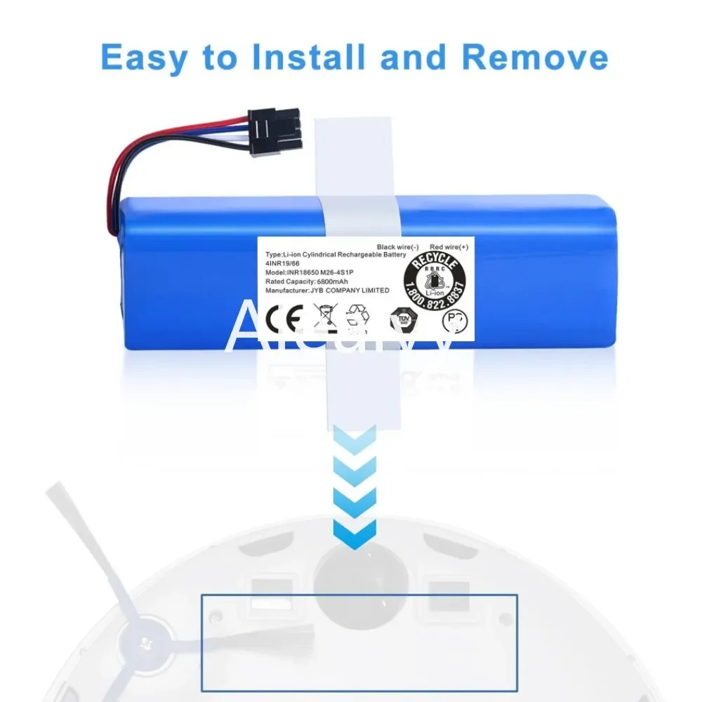 Imagem -04 - Bateria de Substituição para Aspirador Robô 14.4v 6500mah Substituição para Eufy Robovac L70 L10 Hybrid T2190 Qihoo 360 s9 X95 X90 18650