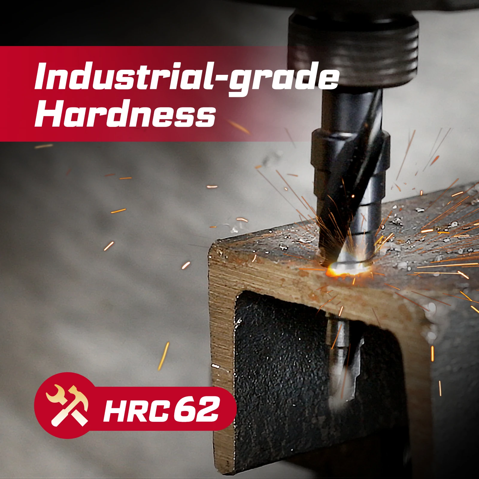 Geinxurn 1/8"-1/2" Titanium Step Drill Bit Set, Spiral Flute Fast Chip Removal & Quick Release Shank for Metal, Wood, Plastic