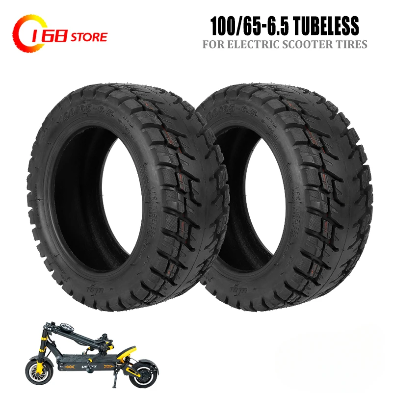 High Quality 100/65-6.5 Thickened Vacuum Tire 11 Inch Electric Scooter Modified  Tubeless Tyre with Nozzle