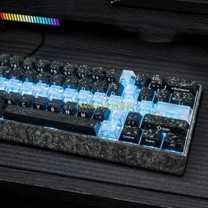 A3PC Carbon-Look Light Diffusions Keycaps for Mechanical Keyboards Wear Resistant PC
