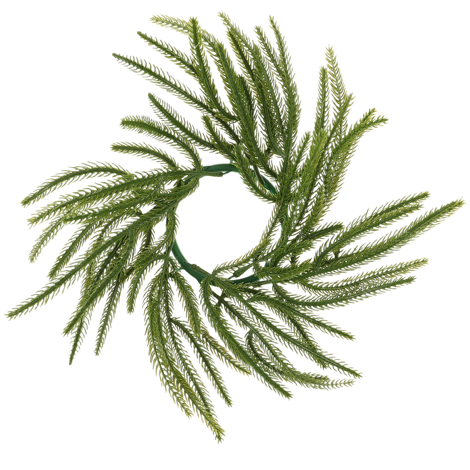 

Simulated Wreath Garland Pillar Rings 25CM Holder Green Pine Table Decor Farmhouse Xmas Holiday Centerpiece Realistic