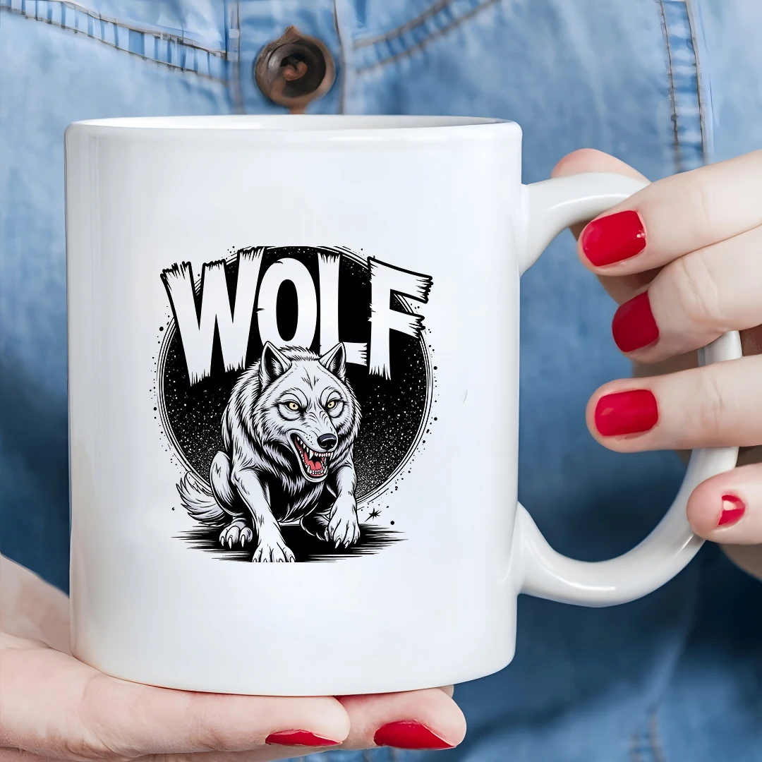 

11oz Wolf King Cartoon Mug Kids Starry Sky Drink Cup Christmas Family Office Cup