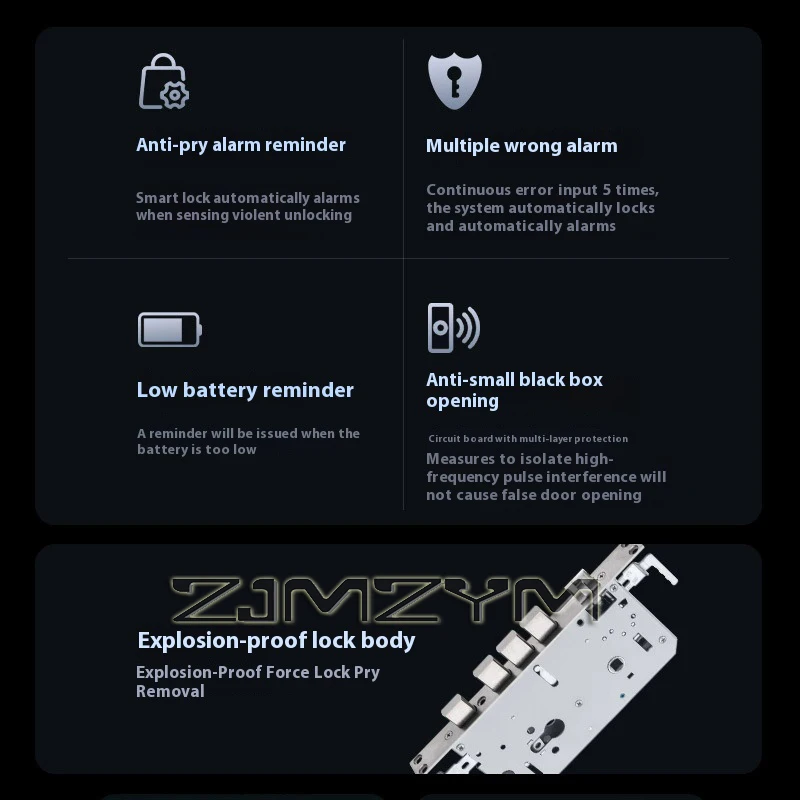 Stainless Steel Smart Door Lock Digital Electronic Lock Smart Home Door Lock Fingerprint APP Remote Control