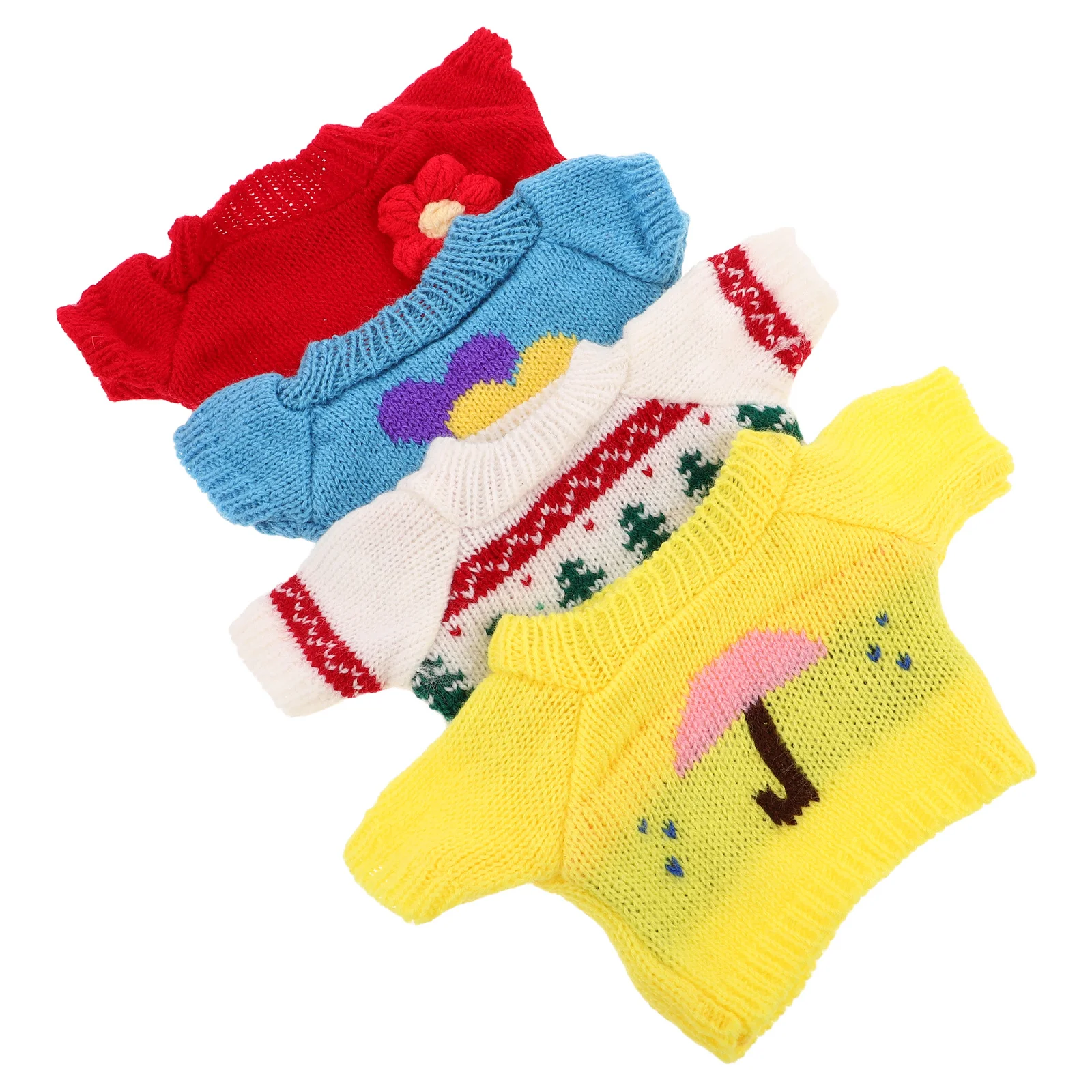 4개 세트 30cm 곰 자켓 및 스웨터 세트 면 혼방 의류 봉제 인형용 DIY 드레스업 소녀들의 상상력 놀이용