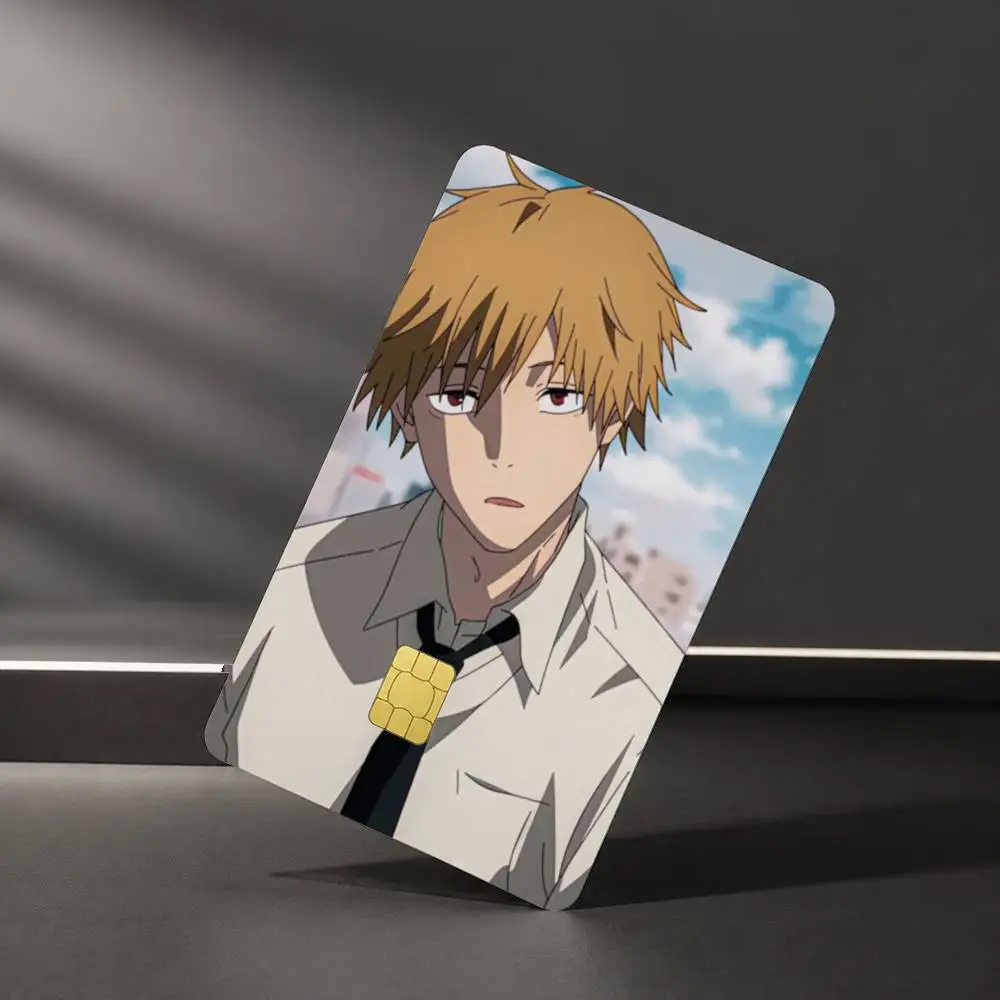 Anime C-Chainsaw M-Man Denji Sticker Film Tape Skin for Credit Card Debit Card Waterproof Stickers