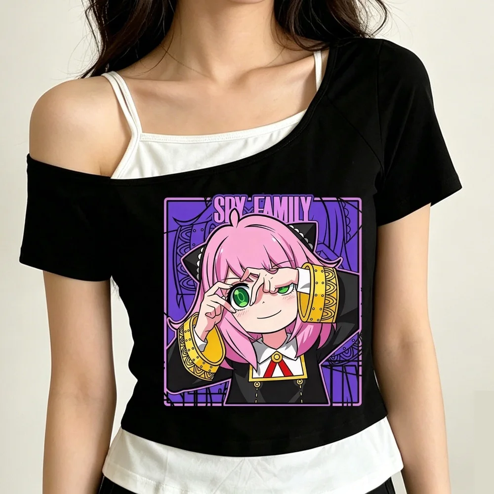 Spy x Family crop top women baddie meme anime japan tshirt gyaru japan manga cheap harajuku