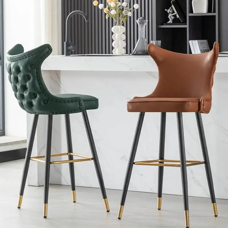

Counter Nordic Bar Chairs Stool High Luxury Makeup Reception Bar Chairs Kitchen Ergonomic Cadeira Chaise Cafe Furniture JY50BY