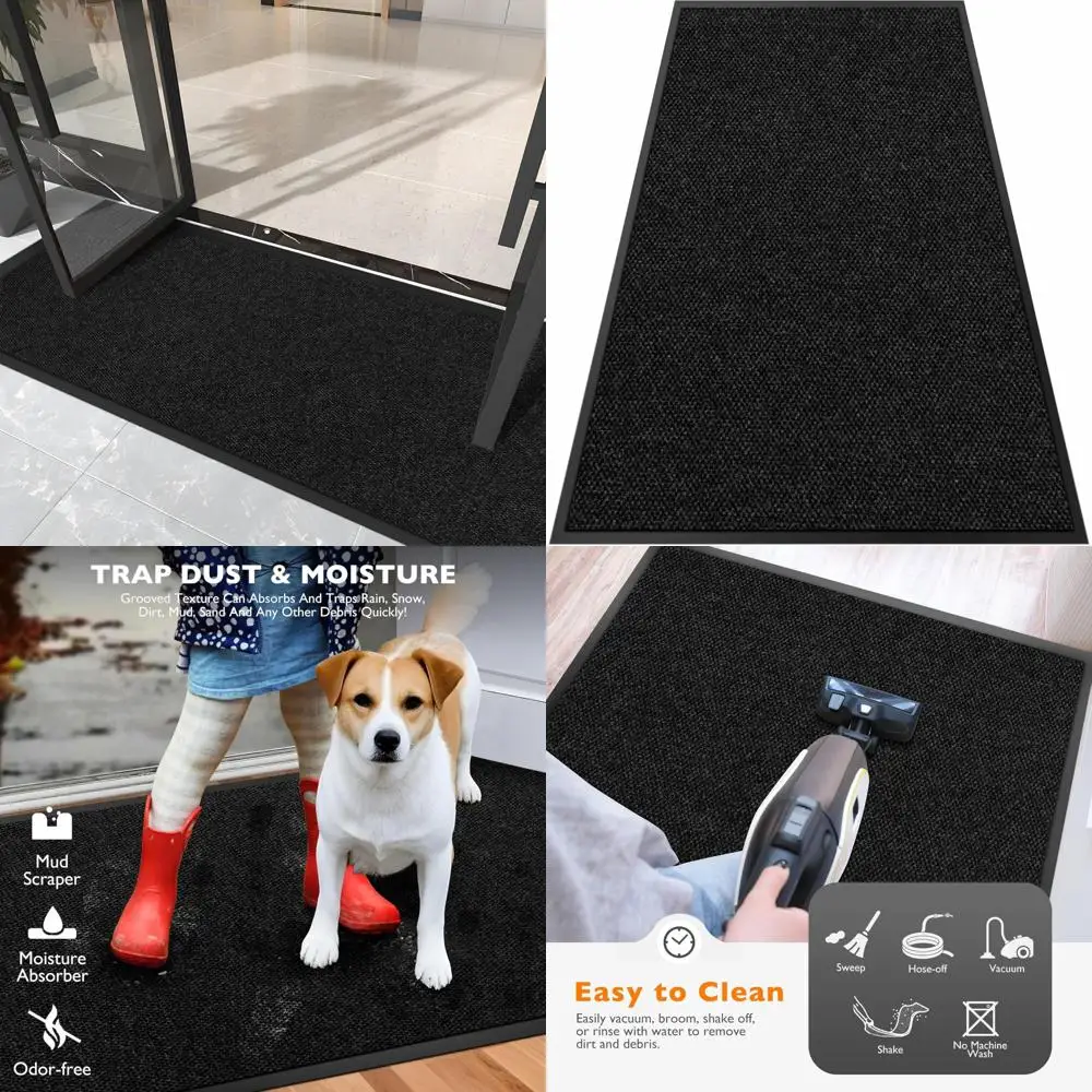 

Heavy-Duty Commercial Entrance Mat, 3 Feet by 21 Feet, Large Front Door Mat for Indoor and Outdoor Use, Dirt Trapper Floor Mat
