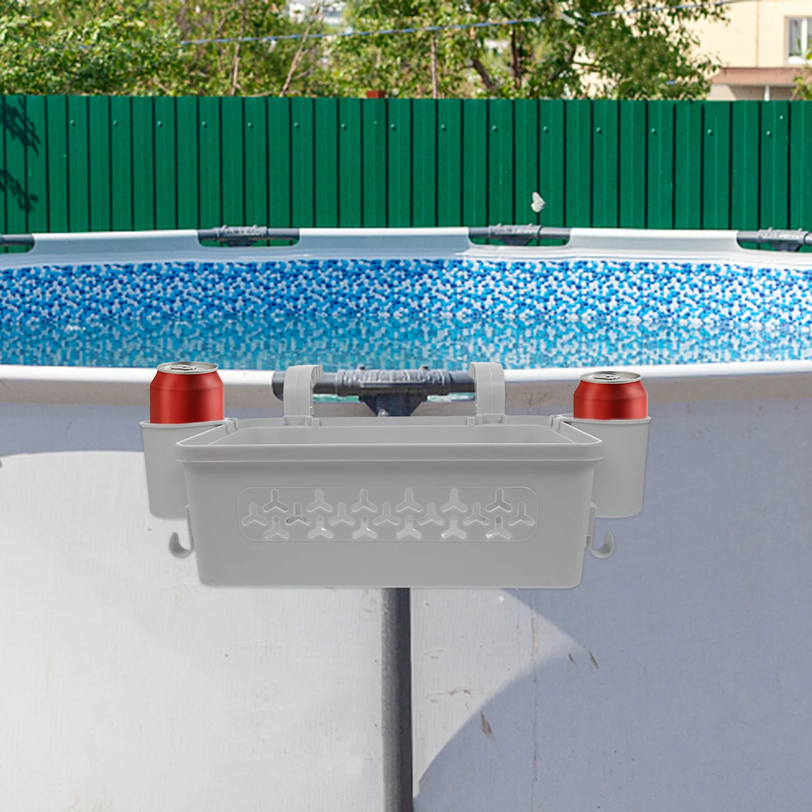 

1Set Hanging Storage Basket for Pool Side Waterproof Plastic Organizer Towel Container Outdoor Pool Accessories Holder