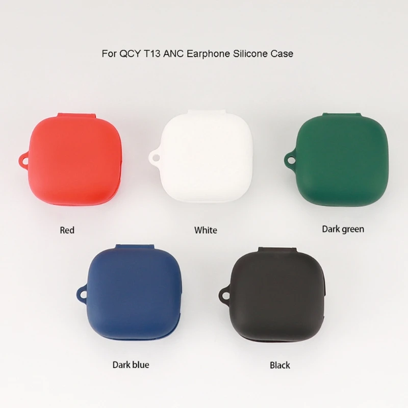 Compatible for QCY T13 ANC Shockproof Wireless Earphone Sleeve Impact-resistant Housing Antidust Washable Silicone Cover